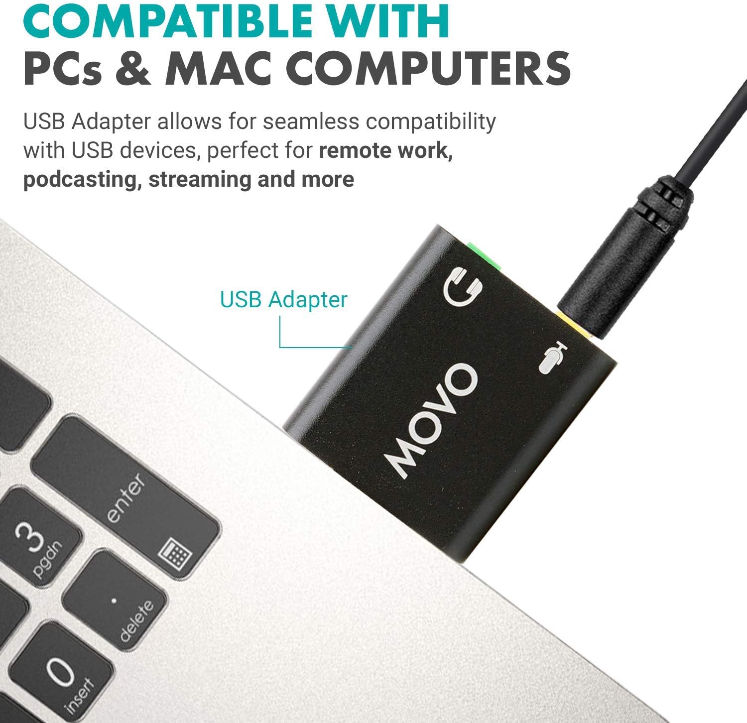 Movo Sevenoak Dual Headed Universal USB Computer Microphone with USB Adapter - Compatible with Laptop, Desktop, PC and Mac, Smartphones, Cameras, Podcasting, Gaming, Remote Work and Laptop Microphone: Home Audio & Theater
