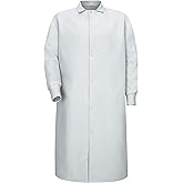 Red Kap Men's Gripper Front Spun Polyester Pocketless Butcher Coat With Knit Cuffs