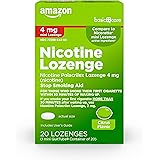 Amazon Basic Care Mini Nicotine Polacrilex Lozenge, 4 mg (nicotine), Stop Smoking Aid, Citrus Flavor; quit smoking with citru
