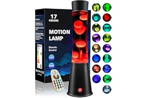 15.5in Liquid Motion Lamp, Remote Control LED Mood Light, 17 Colors Changing Night Light, LED Liquid Motion Lamp for Living R