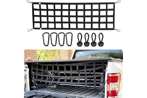 Tailgate Net for Trucks, UV-Resistant Polyester Adjustable Tailgate Cargo Net for Pick Up Truck Bed, Truck Bed Extender, Fits