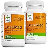Terry Naturally CuraMed 750mg - Antioxidant Supplement for Brain & Heart Health - Supplement with High-Potency Curcumin Complex - Kidney, Liver & Immune Health Support - 90 Softgels (Pack of 2)