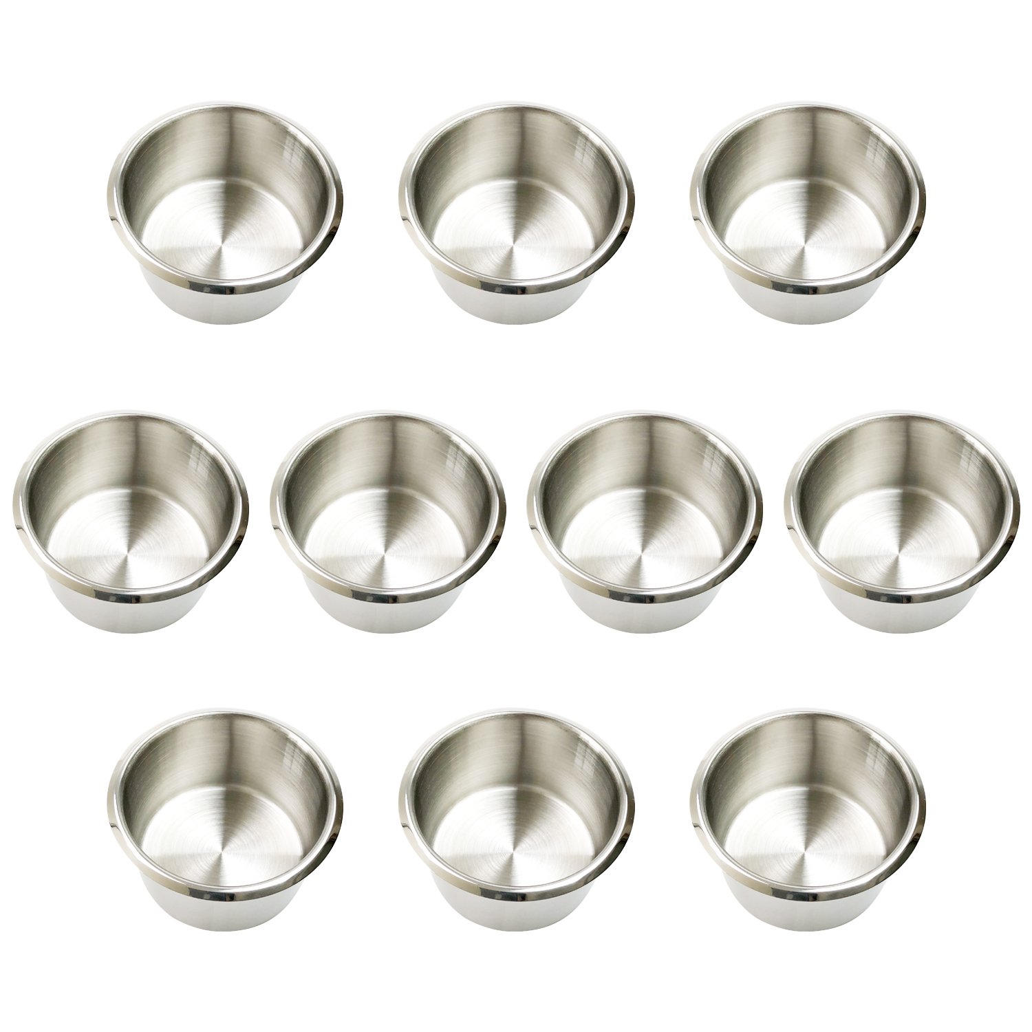 Photo 1 of Game Table Cup Holder Insert - 10 Stainless Steel Drop in Large Drink Cup Holders,Boat Poker Table Replacement Cups Accessories