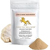 Addictive Wellness Lions Mane Supplement Powder, Premium Quality Lions Mane Mushroom Powder Dual-Extract Nootropic, Sugar Free, Vegan & Paleo Friendly Lion's Mane Mushroom Supplement - 1500 mg