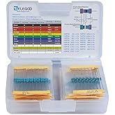 ELEGOO 17 Values 1% Resistor Kit Assortment, 0 Ohm-1M Ohm (Pack of 525) RoHS Compliant