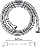 Grifema G851-20 Universal Shower Hose 2m Stainless Steel Chrome view 2