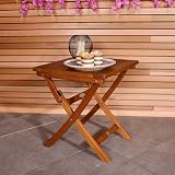 Charles Bentley Square Foldable Table, FSC Eucalyptus, 50x45cm view 2