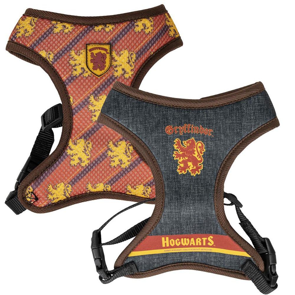 Harry Potter Premium Harness for Dogs – Size M-L – Yellow and Red – Anti-Pull and Adjustable Training Harness – 100% Polyester – Original Product Designed in Spain