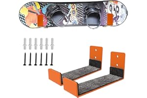 Qualward Snowboard Display Wall Mount Rack Indoor Snowboard Storage Steel Metal Hooks, Home and Garage Snowboard Storage