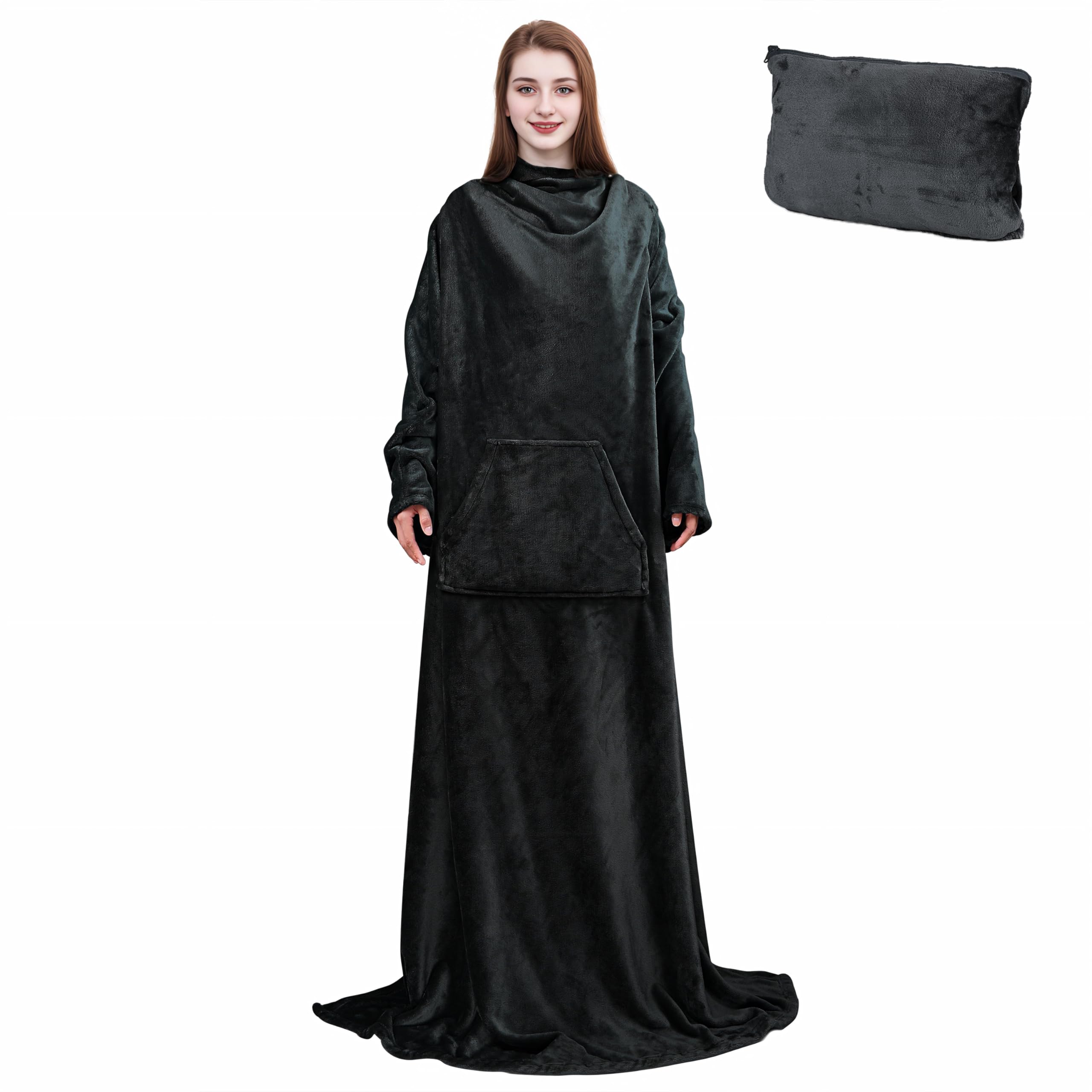 Solaris Travel Wearable Blanket with Sleeves, 2 in