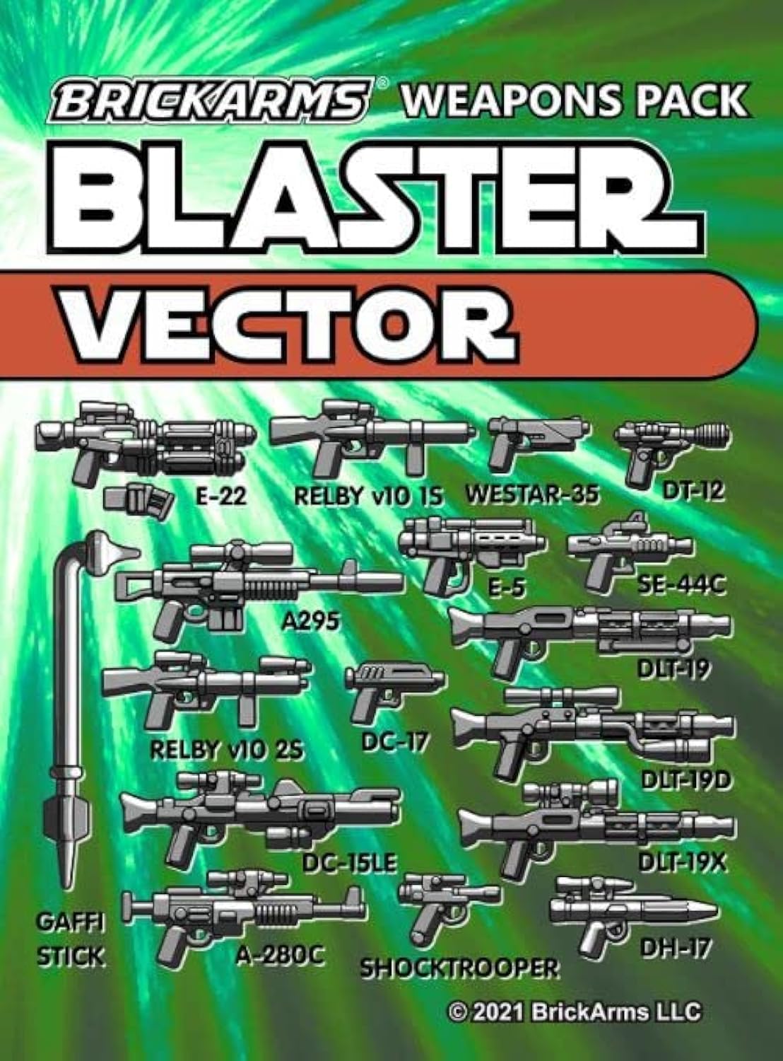 BrickArms Blaster Vector Weapons & Blaster Pack for