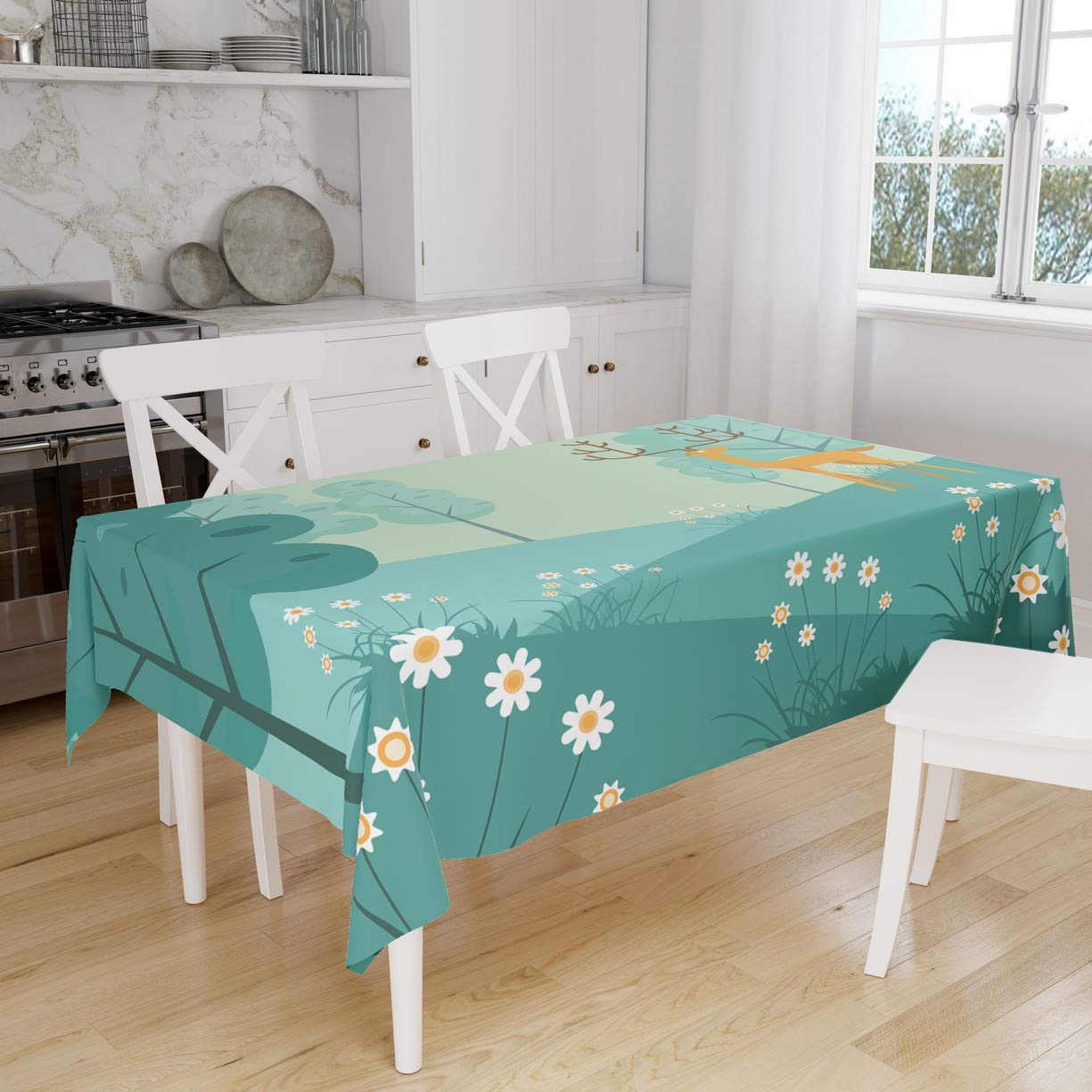 Bonamaison Kitchen Decoration, Tablecloth, 140cm x 160cm - Designed and Manufactured in Turkey