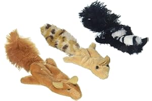 SPOT Ethical Pets 2680 Skinneeez Forest Creatures For Cats, Pack of 3 (Squirrel, Chipmunk or Skunk)