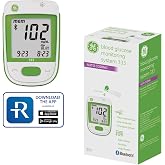 GE333 Bluetooth Blood Glucose Monitor System | Glucometer with Auto Coding, 5-Second Results, Bluetooth Rightest CARE App Sync, Easy-Read Display, Home Testing Kit