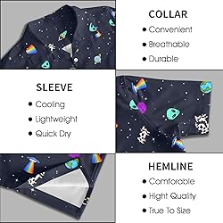 HUGLAZY Space Shirt for Men Alien Oufit Novelty UFO