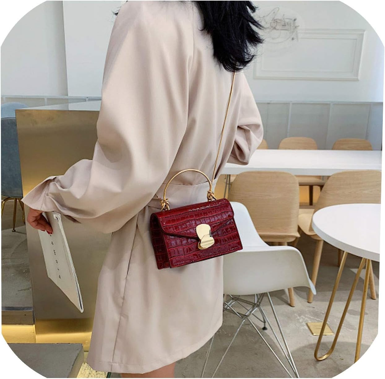 Stone Pattern Pu Leather Crossbody Bags Women 2020 Mini Shoulder Messenger Bag With Metal Handle Travel Totes