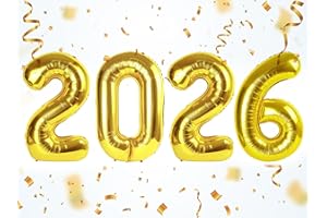 MLUCHEE Gold 2026 Numbers Balloon, 2026 Decorations New Years, 40 Inch Balloon for New Years Eve Decorations & Graduation Decoration Party Supplies, 2 6 20 26 Birthday Parties