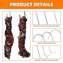DEELEDM 12Pcs Meat Hook and Double Roast Duck