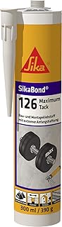 SikaBond-126 Maximum Tack Universell einsetzbar Elastischer Bau- & Montageklebstoff mit Extremer Anfangshaftung 1-Komponentig Elastisch & Lösemittelfrei, gute Frühfestigkeit - 300 ml/Kartusche (weiß)