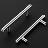 Ravinte 10 Pack Cupboard Handles 96mm Hole Center Brushed Nickel T Bar view 2