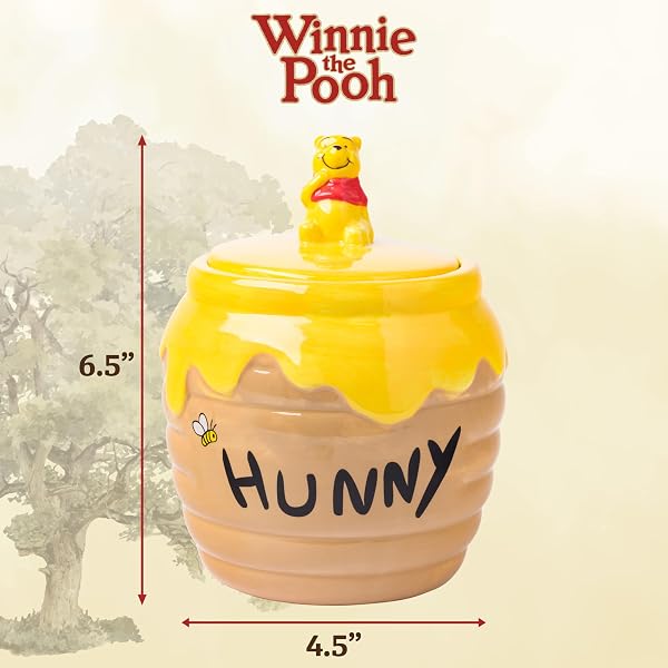 SILVER BUFFALO DISNEY WINNIE THE POOH HUNNY POT CERAMIC COOKIE JAR, SMALL