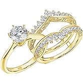 Wuziwen Vintage Wedding Ring Guard Enhancers Engagement Rings for Women Sterling Silver Size 5-12