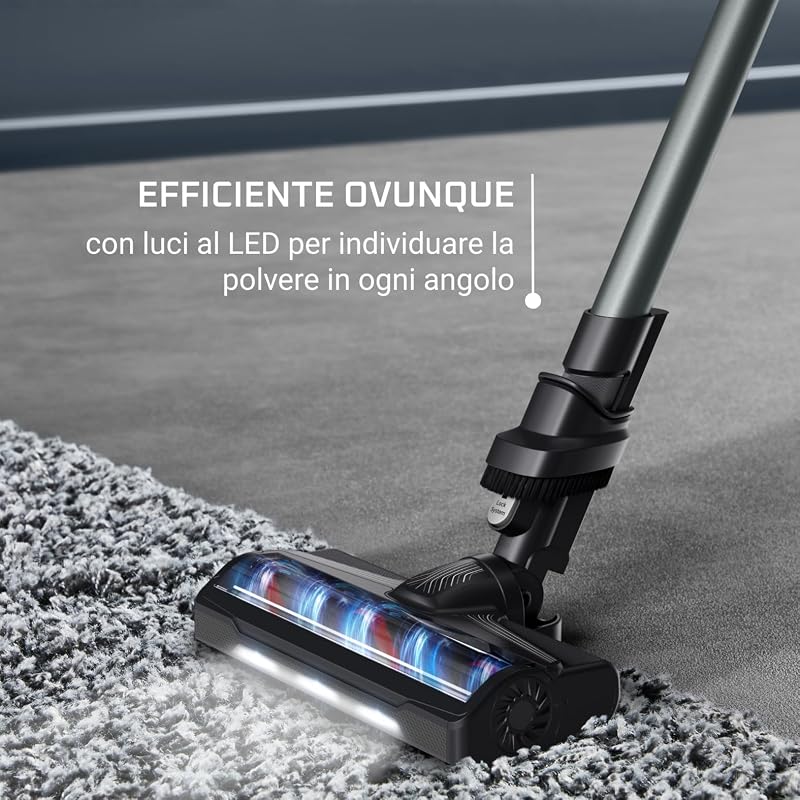 X-Pert 7.60 Essential, Aspirapolvere Senza Fili Potente, Scopa Elettrica Senza Fili con Luci LED, Facile da Pulire, Autonomia Fino a 45 Min, 140 W, RH6A33