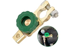 CANNONFISH Top Post Battery Disconnect Switch 12V-24VQuick Disconnet Master Battery Isolator with Green Knob for Car Truck Boat Vehicles