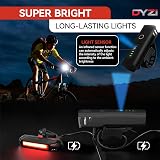 DYZI Bike Light Set USB Rechargeable Front & Back 4 Modes Daylight Sensor view 5