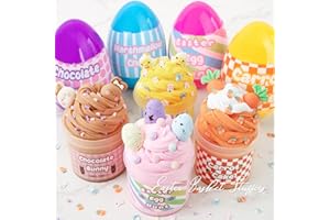 MOREDOTS Easter Basket Stuffers - Easter Basket Essentials - 4 Pack Kit of Eggs Filled with Slime and Charms - Prefilled Eggs with Toys Inside Easter Gifts for Toddlers Teens Girls Boys