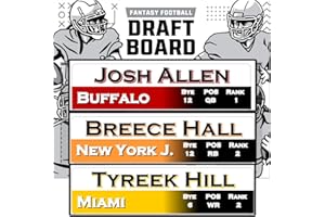 THE FOOTBALL DR Fantasy Football Draft Board 2024-2025 Kit - XL Draft Board - Detailed 1x4 Labels - Large Fantasy Football Draft Board and Label kit - Up to 14 Teams