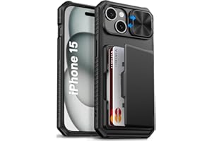Vihibii for iPhone 15, iPhone 14, iPhone 13 Case Wallet with Card Holder (4 Cards) [RFID Blocking] & Slide Camera Cover, Mili