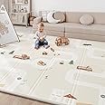 BG-BABYGO Baby Play Mat 50"*78" Foldable Foam Baby Play Mat for Floor Reversible Waterproof Playmats for Babies Boy and Toddlers Infants Edge Reinforcement Crawling Mat for Indoor&Outdoor&Travel