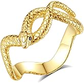 EUDORA Snake Ring for Women Men S925 Sterling Silver, Open Cool Snake Band 18K Gold Plated Sterling Silver Adjustable Rings Jewelry Gifts for Women Men