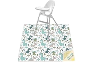 BOLAAZUL Splat Mat for Under Baby High Chair, 43.3″ Anti-Slip Spill Mat, Waterproof and Machine Washable Splash Mat, Protect Floor from Dirty Mess