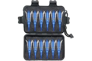 e5e10 12pcs Hunting Broadheads 100 Grain Archery Broadheads 402 Stainless Steel Higher Hardness 2-Blades + 1 pc Broadhead Case for Arrowheads