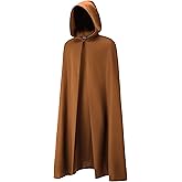 ANDIMADE Medieval Cloak with Hood, Halloween Renaissance Cape, Ranger Elven Costume For Men and Women