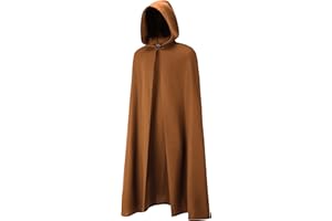 ANDIMADE Medieval Cloak with Hood, Halloween Renaissance Cape, Ranger Elven Costume For Men and Women