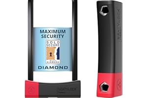 Seatylock Mason Bike U Lock - Patented Heavy Duty Anti Theft Diamond Secure ULock - Ultra Security Bicycle Safety Tool with Keys for City Electric or Mountain Bikes and Scooters