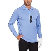 JWM Men's Long Sleeve Golf Polo Shirts - Athletic Casual Travel Performance Collar Shirts Lightweight Quick Dry UPF50