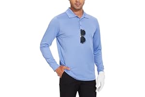 JWM Men's Long Sleeve Golf Polo Shirts - Athletic Casual Travel Performance Collar Shirts Lightweight Quick Dry UPF50