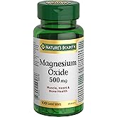 NATURE'S BOUNTY Magnesium Oxide 500Mg Pills, Helps Maintain Proper Muscle Function, 100 Tablets, 147.7 g