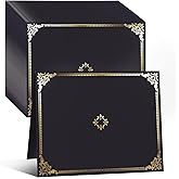 Certificate Holders, Black Certificate Frame Diploma Covers with Gold Foil Border for Letter Size 8.5x11 Inches Award Certifi