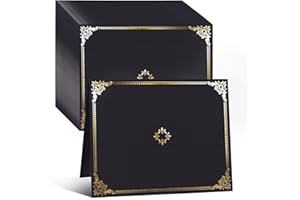KIDEPOCH Certificate Holders, Black Certificate Frame Diploma Covers with Gold Foil Border for Letter Size 8.5x11 Inches Award Certificate Papers and Documents, 30pack