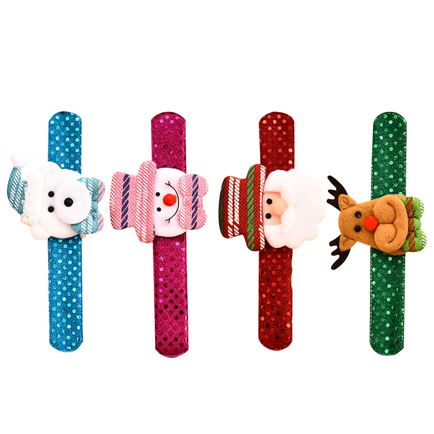 Bohue Christmas Slap Bracelets Wristband Slap Band Snap Bracelet for Xmas Party Bag Filler (8)