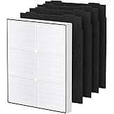 AP510 & AP450 HEPA Replacement Filter Set Compatible with Whirlpool Whispure 1183054K 8171434K Fits AP450 AP510 AP51030K AP51030KB AP45030K WP500 WP1000 Air Purifier, 1 HEPA Filter + 4 Carbon Filters