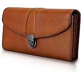 ORIREAL Women's Wallet Genuine Leather Wallet for Ladies Large Capacity Hand-Crafted Wallet Card Holder Purse