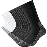 JOYNÉE 8 Pair Mens Thick Cushioned Athletic Crew Socks Breathable Moisture Wicking Work Running Socks for Men Size 9-12/12-15