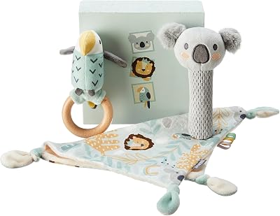 Nuby Animal Adventures Baby Gift Set 3-Piece Keepsake Box Included