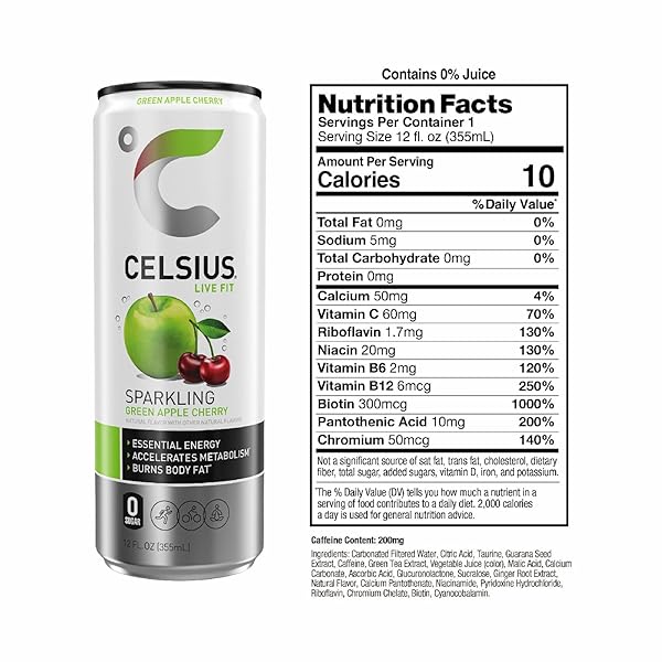 CELSIUS GREEN APPLE CHERRY 12OZ